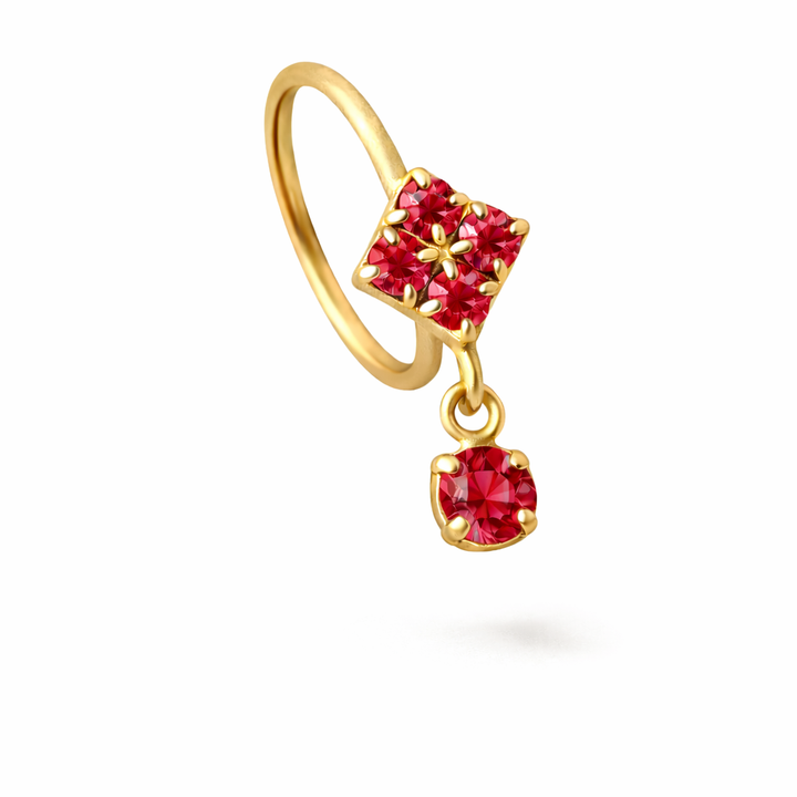 20G Square Drop Nose Hoop 6 Color Set