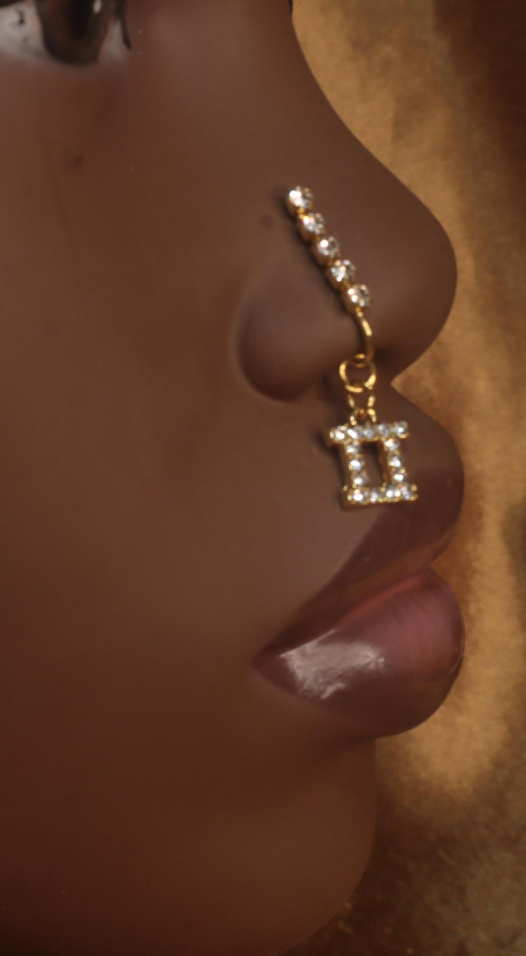 Dangle Faux Zodiac Sign Gem Hanging Nose Cuff Jewelry