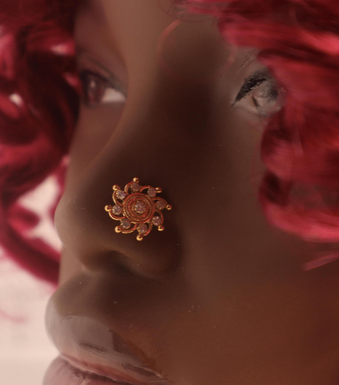 Swirl Gem CZ Nose Stud Ring Piercing Jewelry