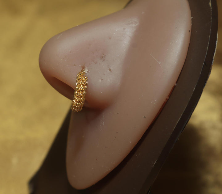 20G Gold bead Nose Hoop