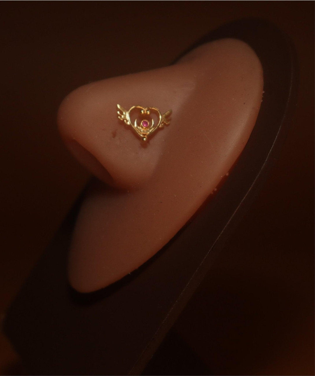 Mystic Heart Wings  Nose Stud Piercing