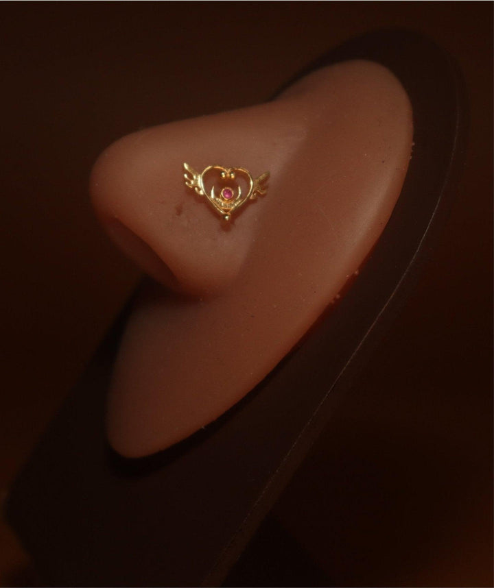 Mystic Heart Wings  Nose Stud Piercing