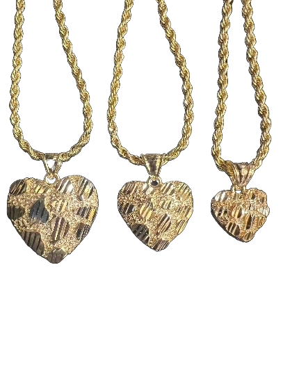 Classic Nugget Heart Rope Necklace