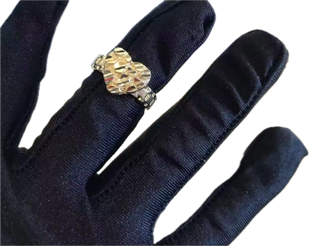 Classic 15mm Gold Nugget Ring