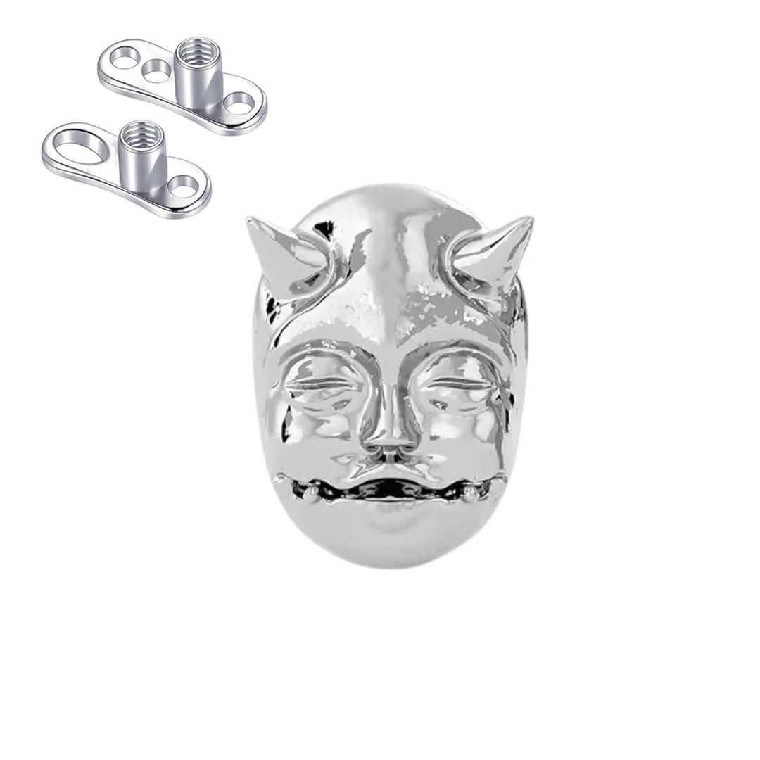 Demon Face Halloween Titanium Dermal Anchor