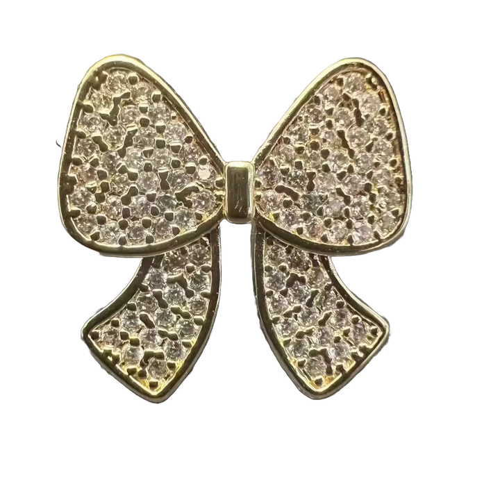 Gold Iced Bow Statement Ring