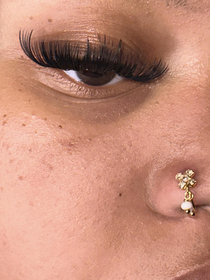 Dangling Colorful Two Balls Nose Hoop Jewelry