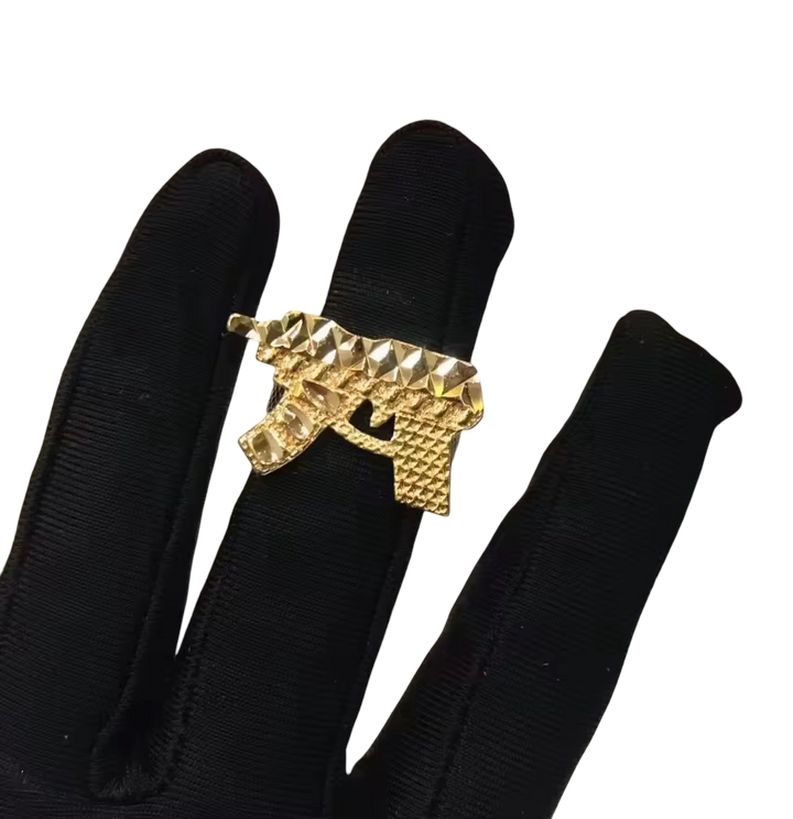 AK Nugget Texture Gold Finger Ring  Gold