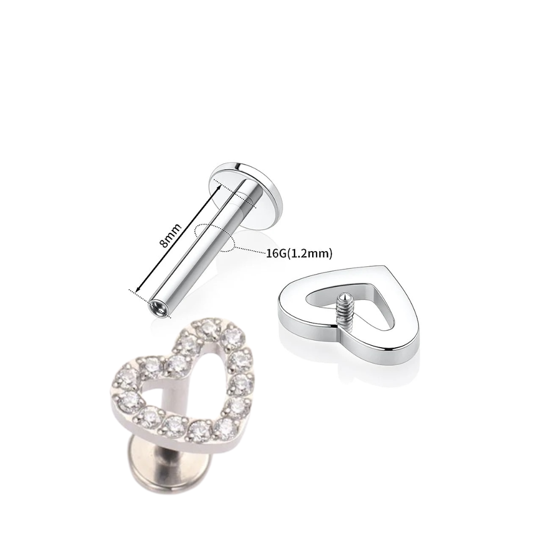 Lovestruck Heart Titanium Lip Labret