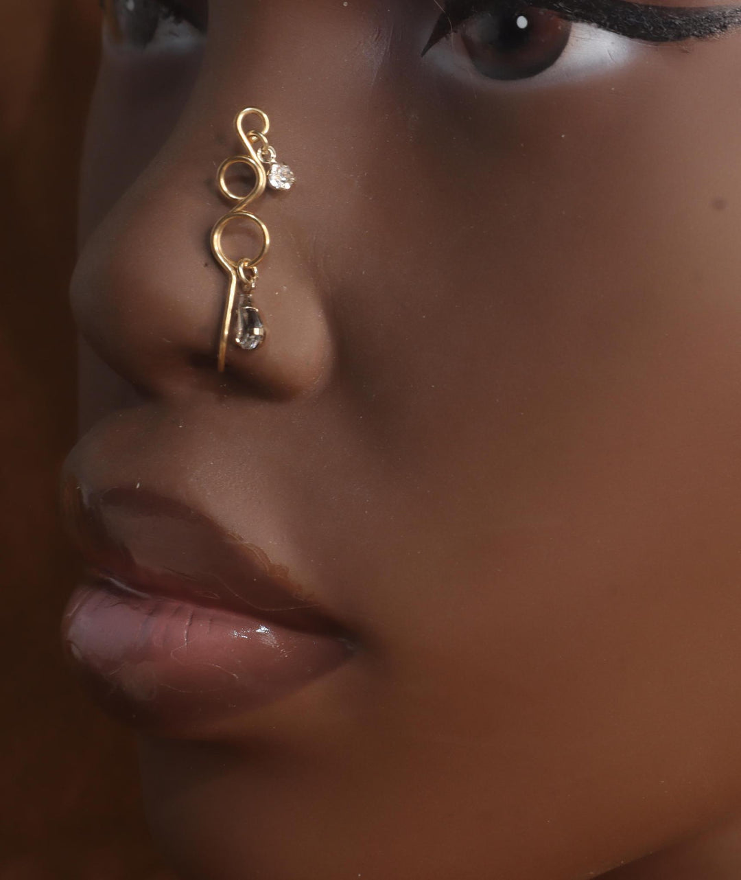 Handmade Dangle Swirl Fake Nose Cuff Piercing