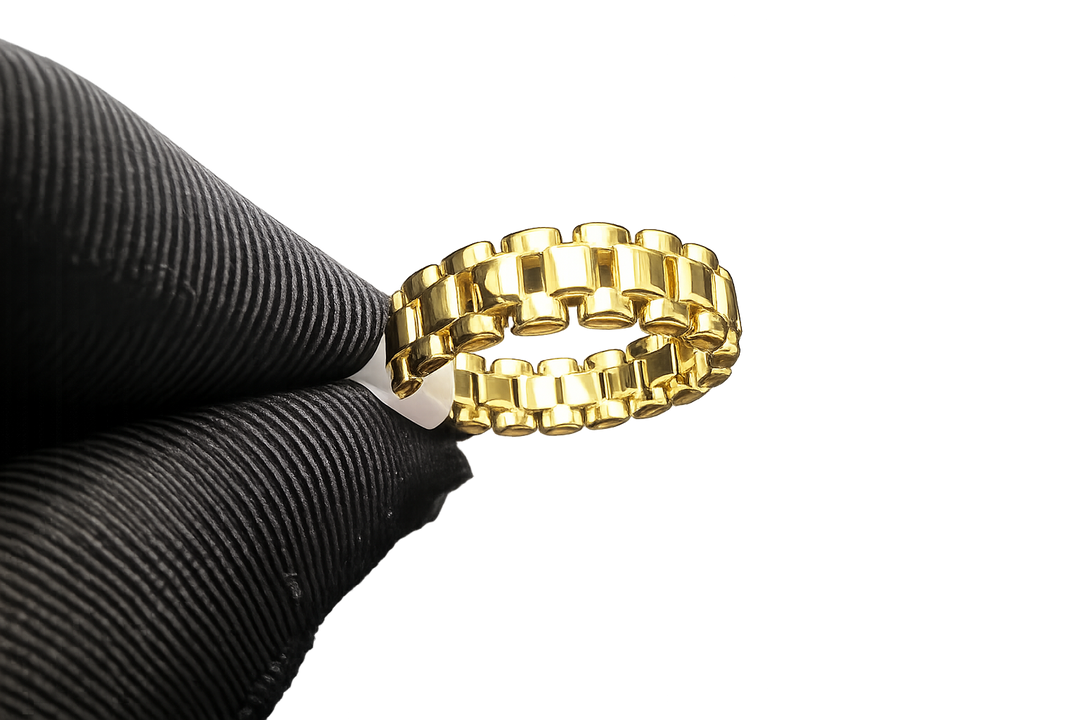 Gold Chain Link Band Ring