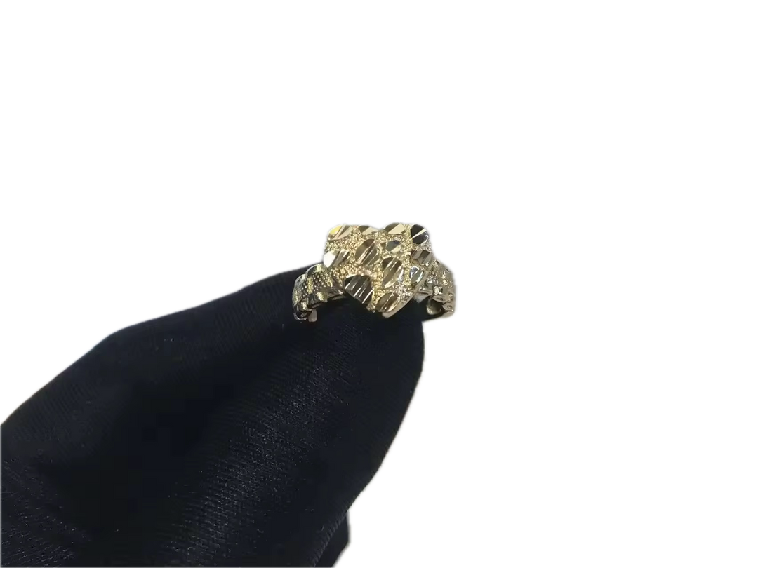 Classic 15mm Gold Nugget Ring