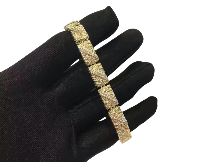 18K Gold Textured Nugget Bracelet