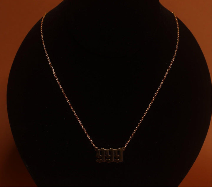 Gold Lucky Number Necklace 111–999 Non-Tarnish