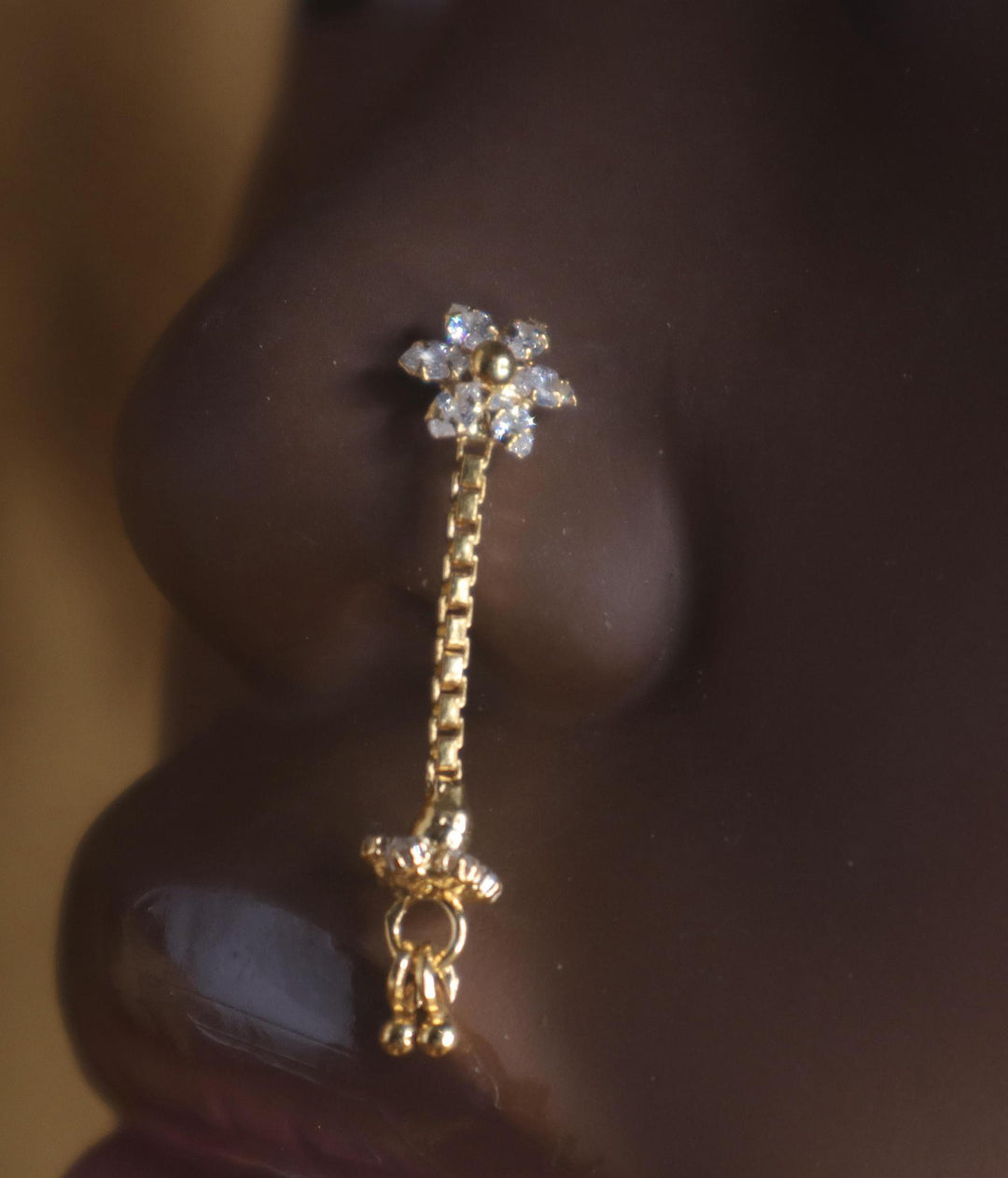 Six Flower CZ Gems Nose Stud Ring Piercing