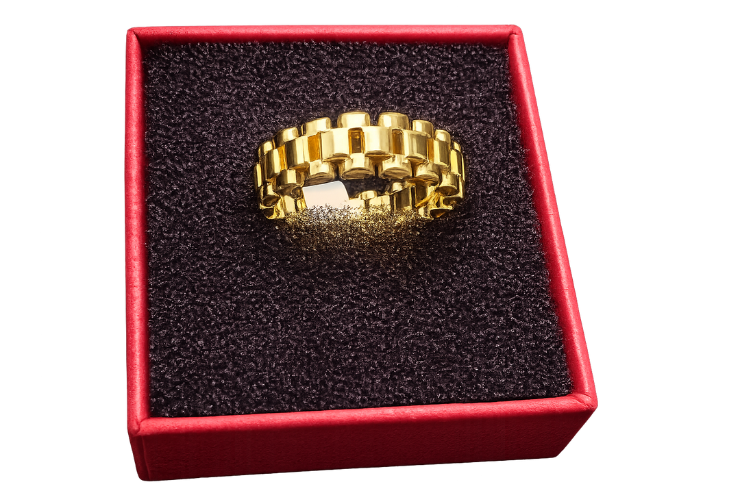 Gold Chain Link Band Ring