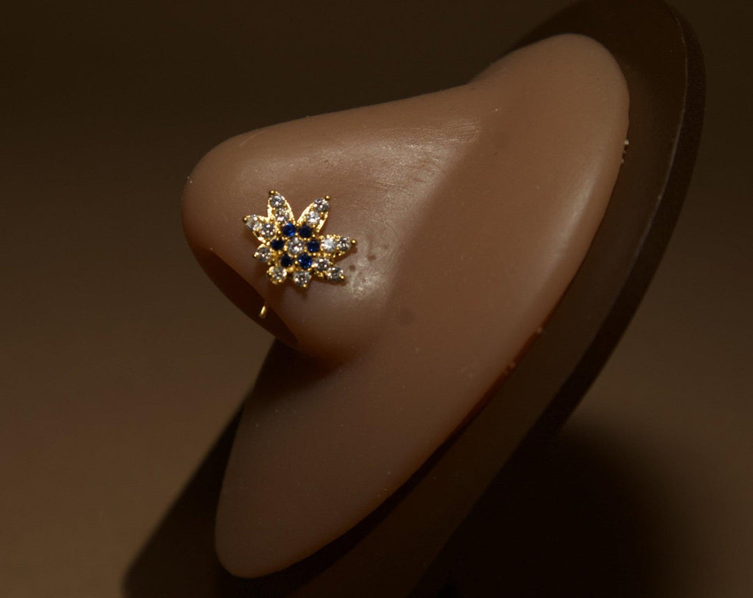 Hemp Flower Nose Stud Ring Piercing Jewelry