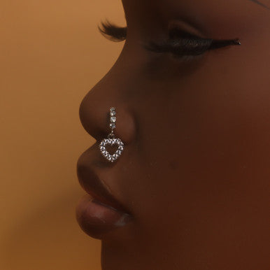 Ole Dangle Heart Nose Hoop Ring Jewelry