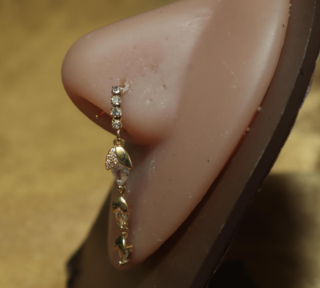 Three-Dangle Nose Hoop