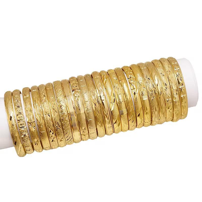 Luxury Gold Bangle Bracelet 4 Piece Stackable Set