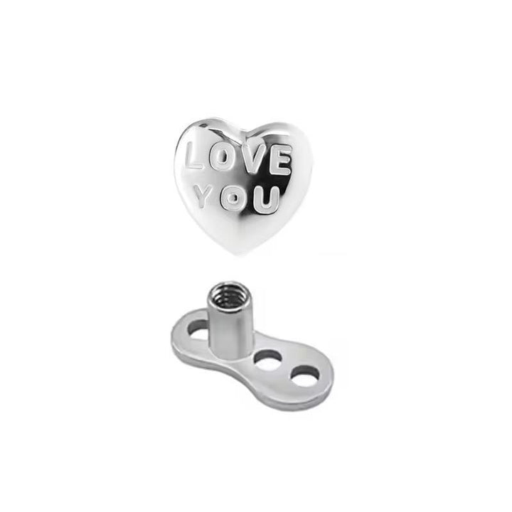 Titanium F136 Love Me Heart Dermal Top 1.2mm