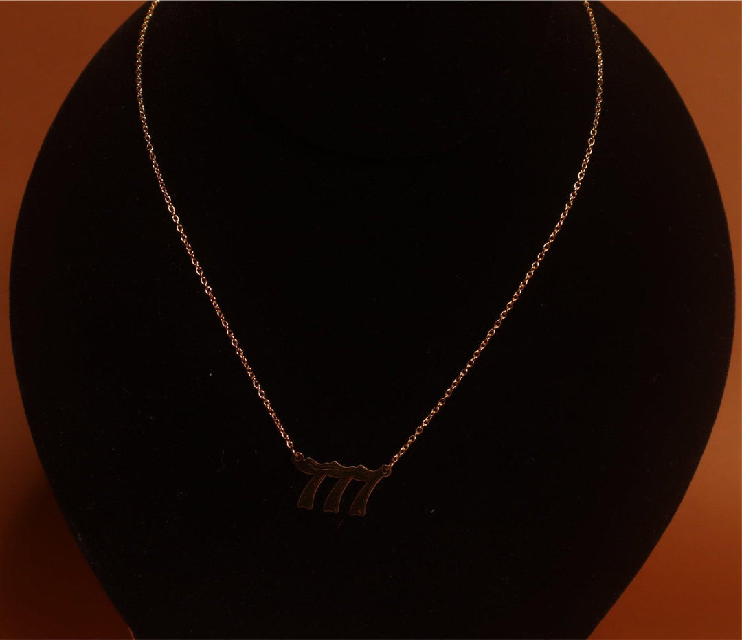 Gold Lucky Number Necklace 111–999 Non-Tarnish