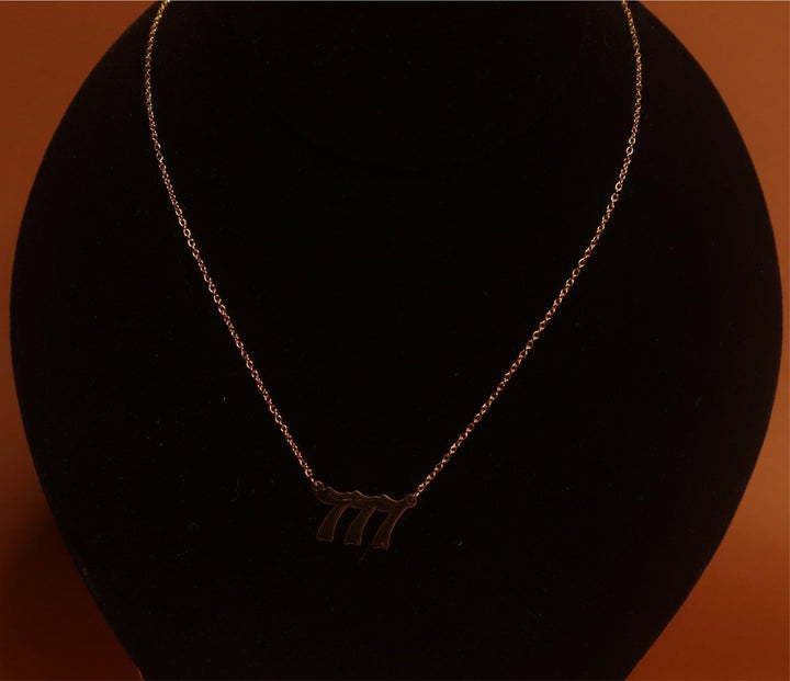 Gold Lucky Number Necklace 111–999 Non-Tarnish