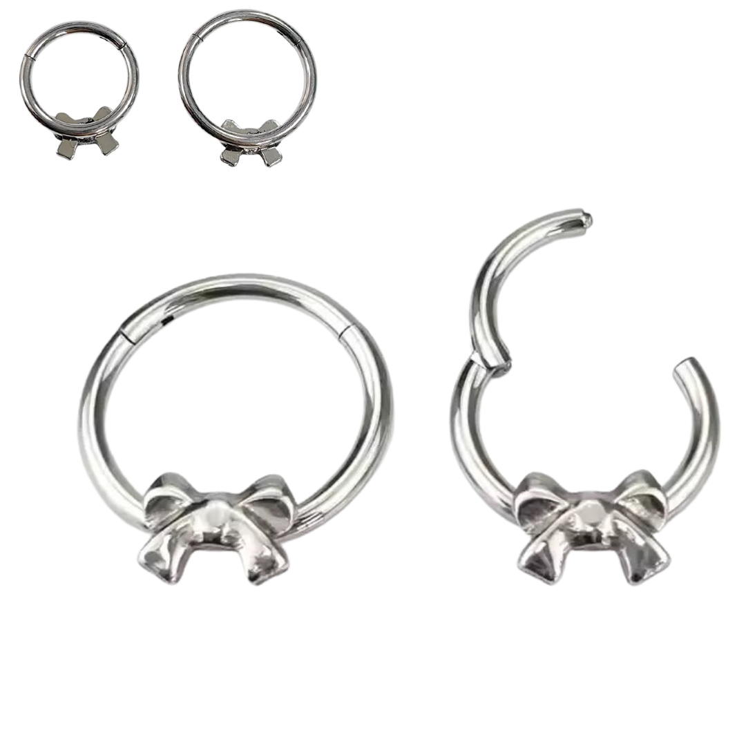 Bow Design Titanium Septum Ring 16G