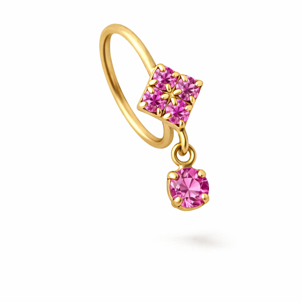 20G Square Drop Nose Hoop 6 Color Set