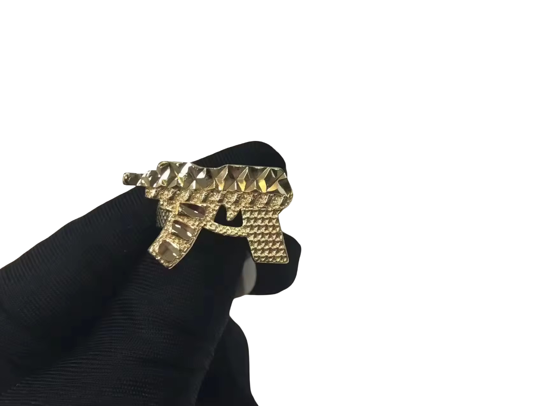 AK Nugget Texture Gold Finger Ring  Gold