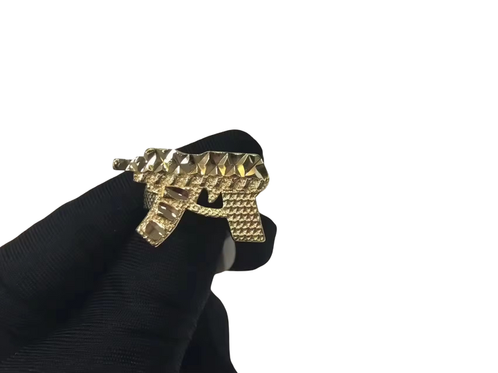 AK Nugget Texture Gold Finger Ring  Gold