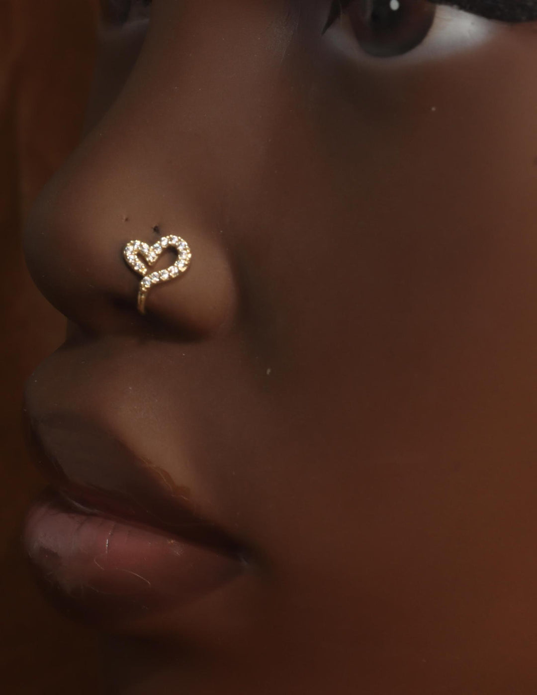 Y2k Rich Heart Faux Nose Ring Cuff Jewelry