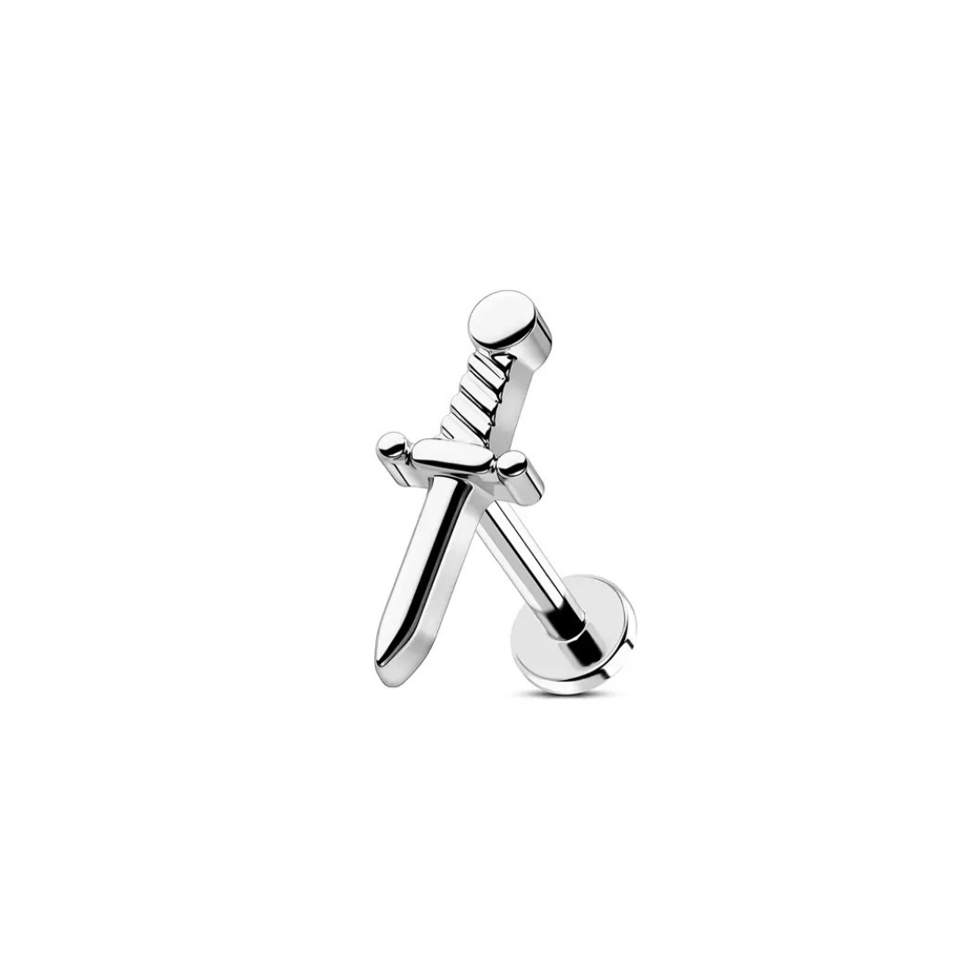 Sharp Blade Titanium Labret Stud