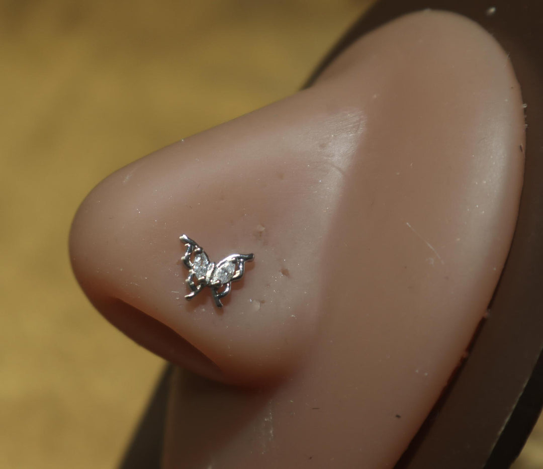 Glimmering Butterfly Nose Ring