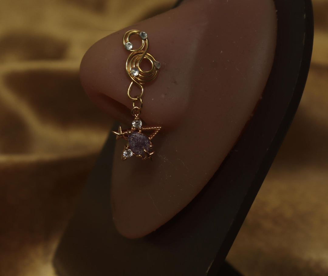 Stylish Celestial Star Charm Two Hoop Top