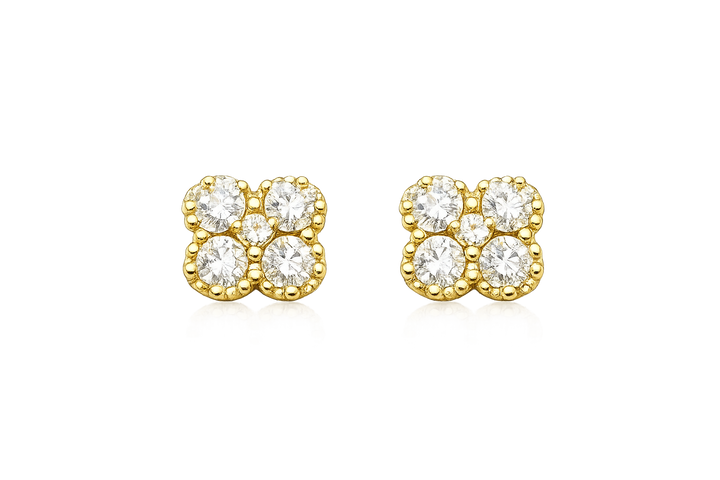 8mm Four Circle Dainty Earrings