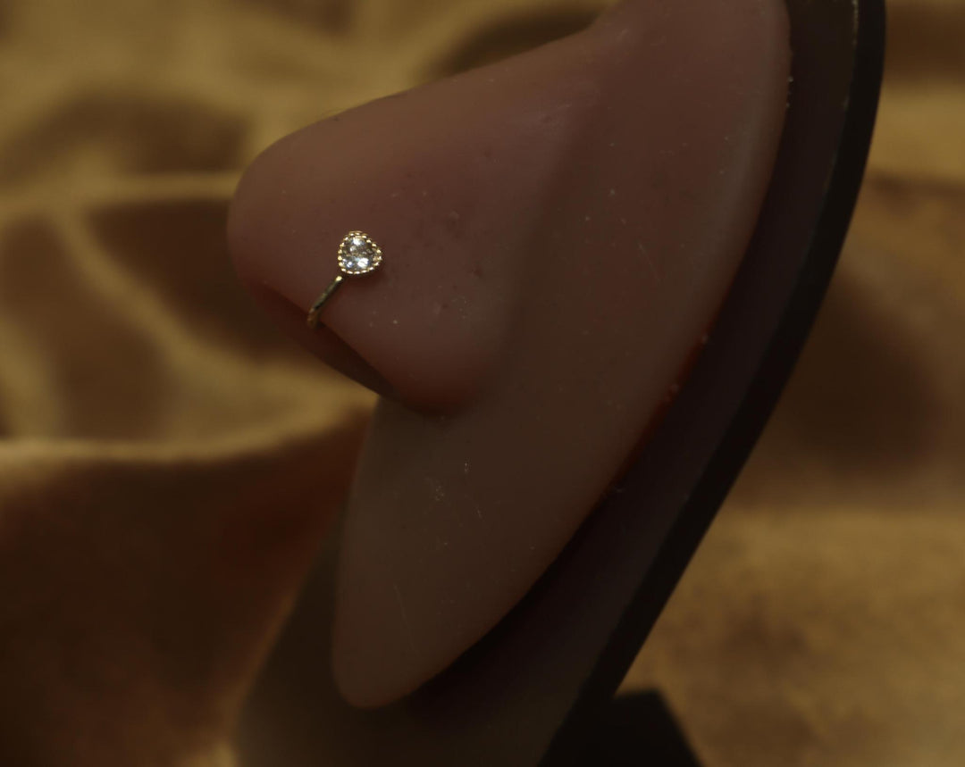 Small Delicate Tiny Heart Nose Faux Cuff