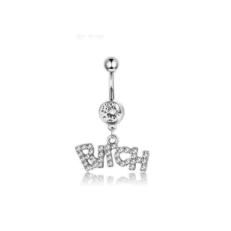 14G B!tch Statement Belly Ring