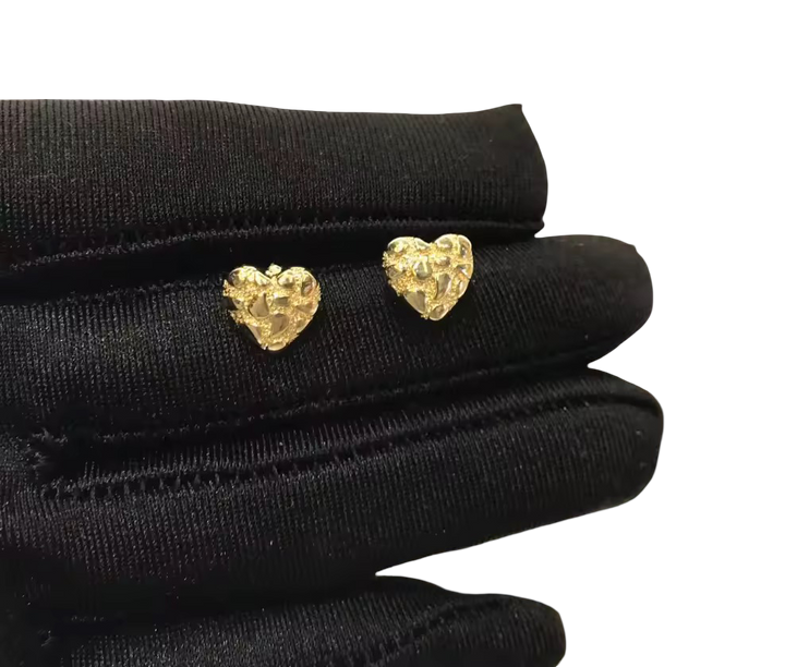 Heart Nugget 18K Gold Earrings
