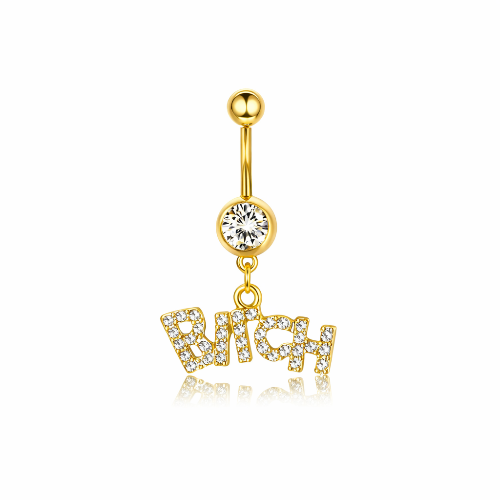 14G B!tch Statement Belly Ring
