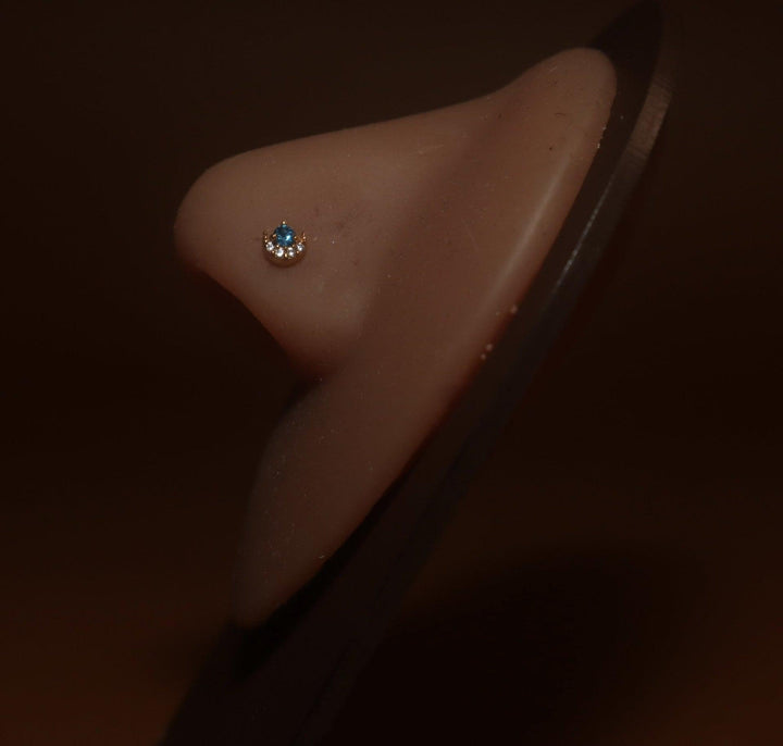 Cree Moon CZ Moon Half-Moon Stud Ring