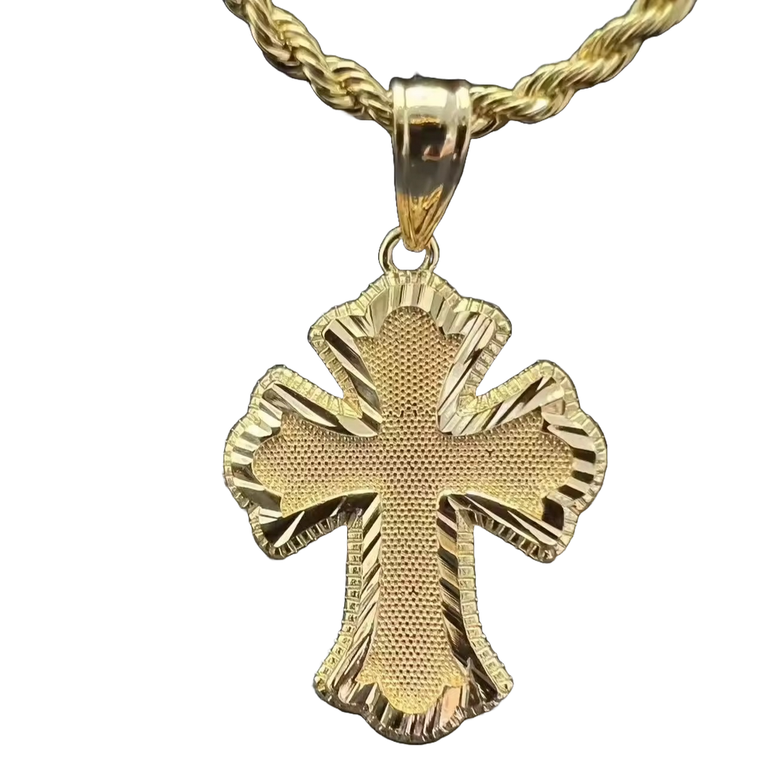 Classic Nugget Cross Pendant Necklace