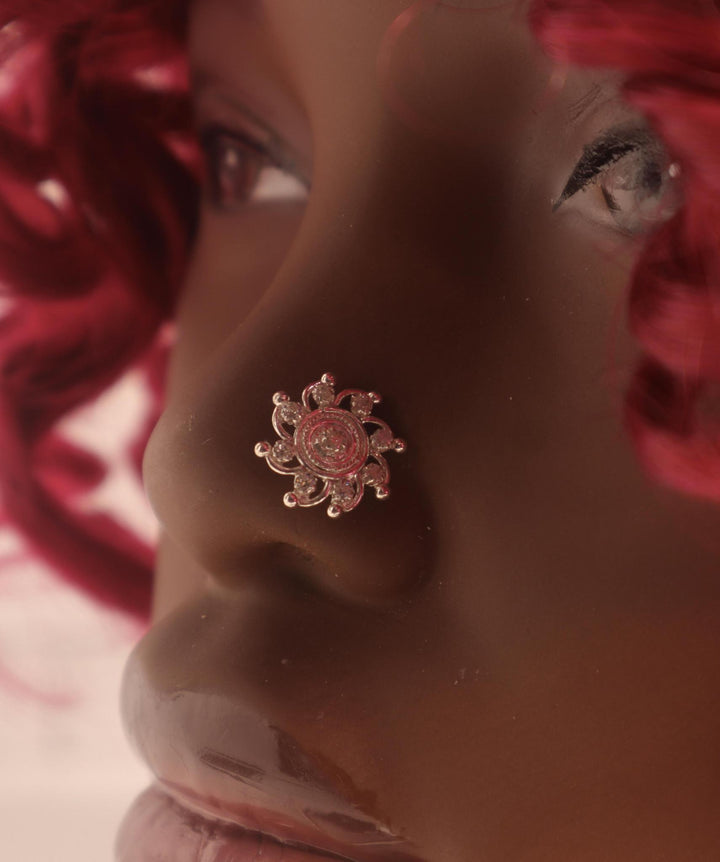 Swirl Gem CZ Nose Stud Ring Piercing Jewelry