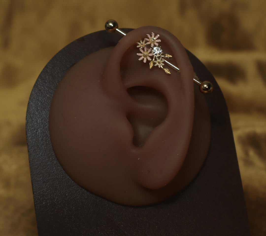 Flower Pink Leaf Fall Industrial Bar