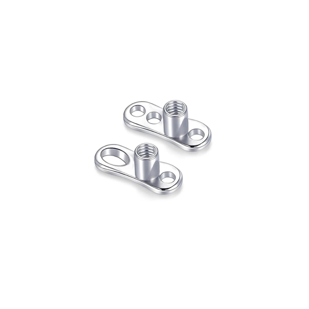 Solid Grade Twenty-Three Titanium Dermal Anchor Base with Three Holes