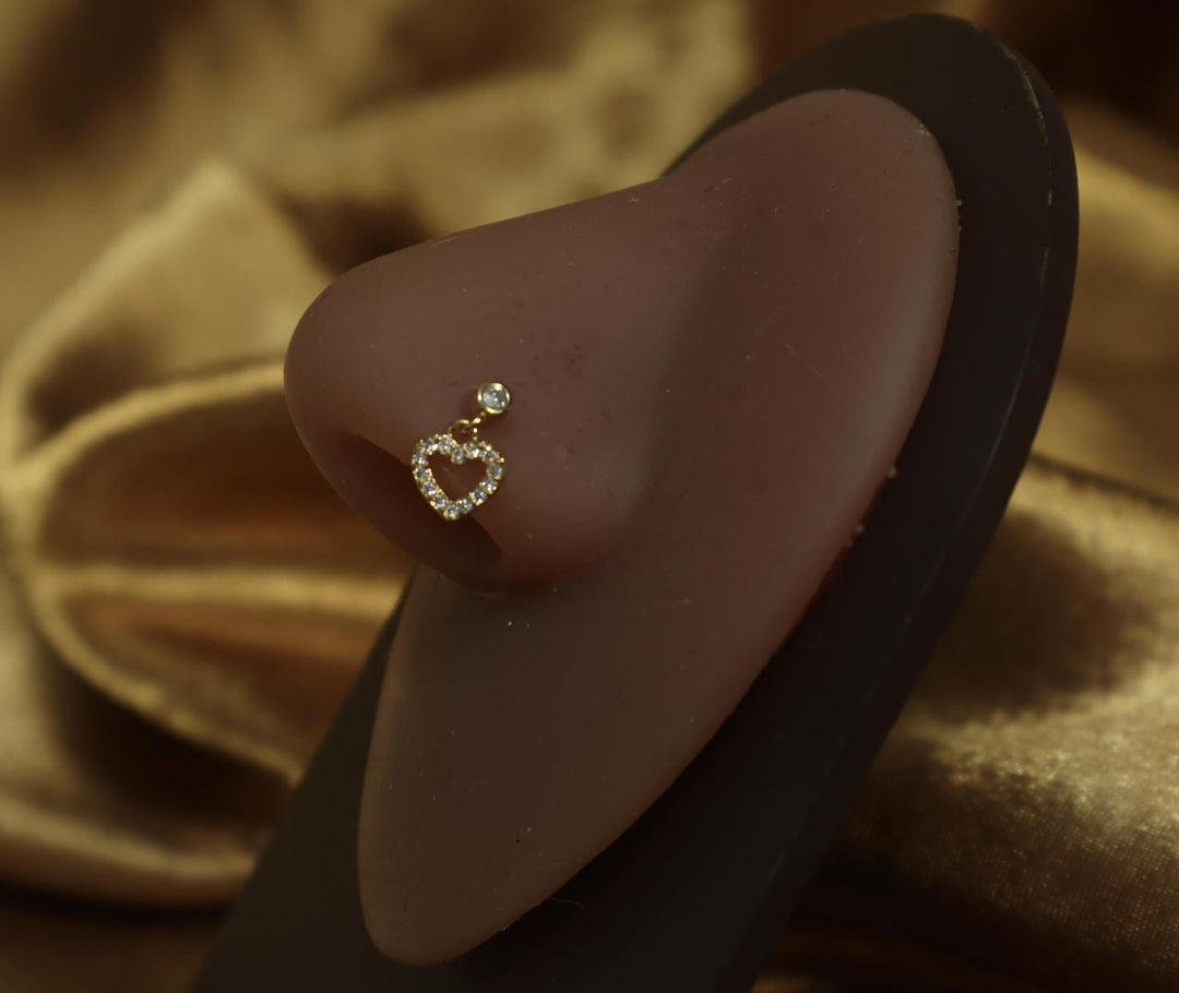 Dangle Heart Nose Stud - YoniDa'Punani