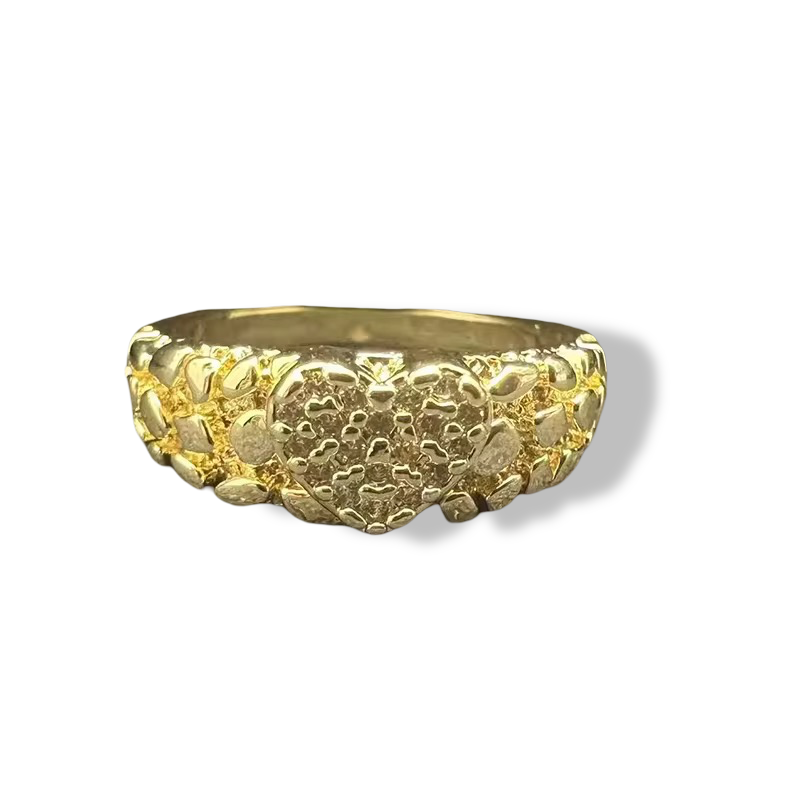 Gold Heart Nugget Ring