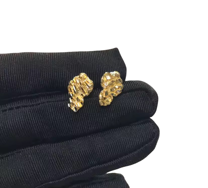 Authentic 18K Gold African Nugget Stud Earrings