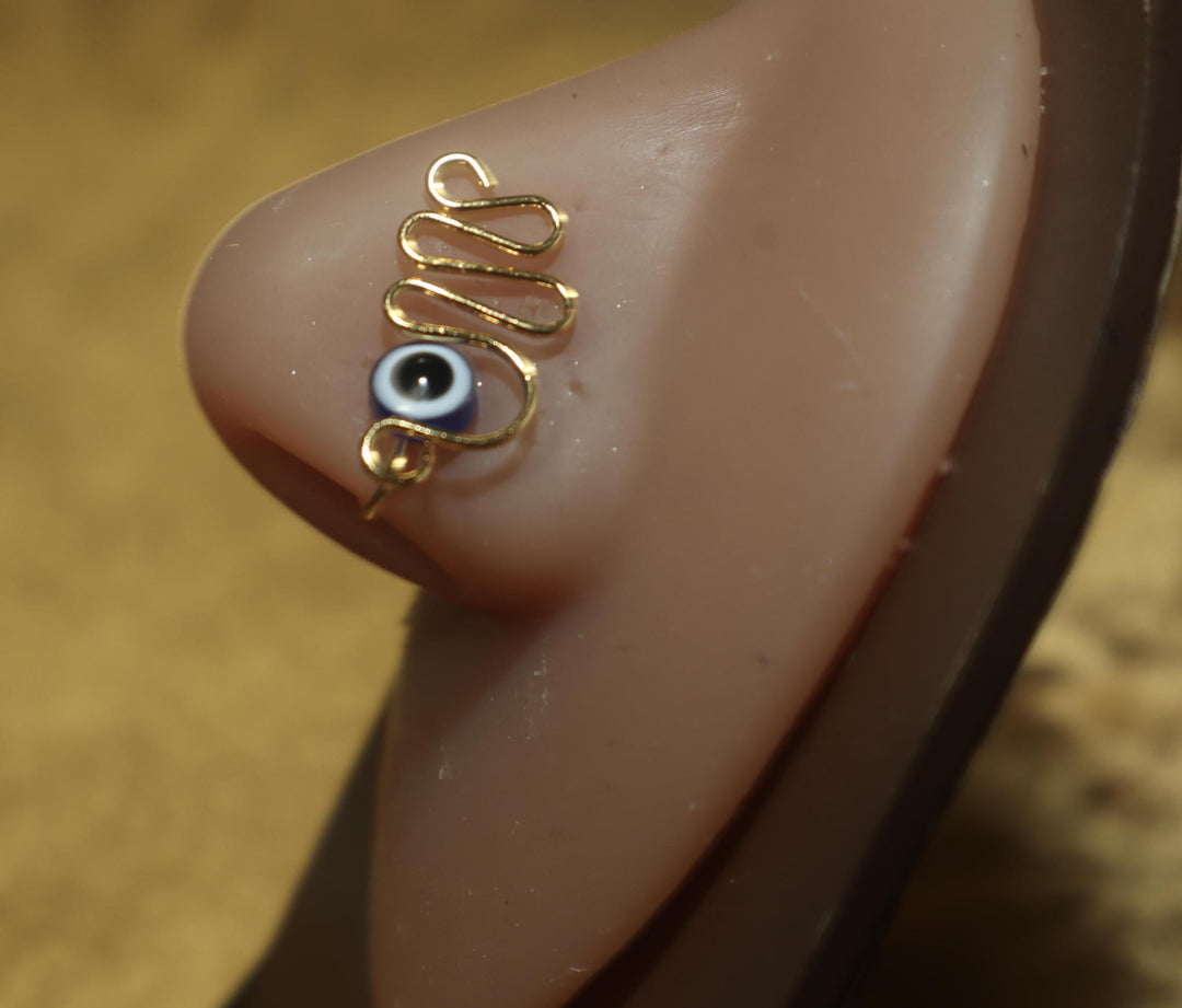 Evil Eye Copper Wire Nose Cuff