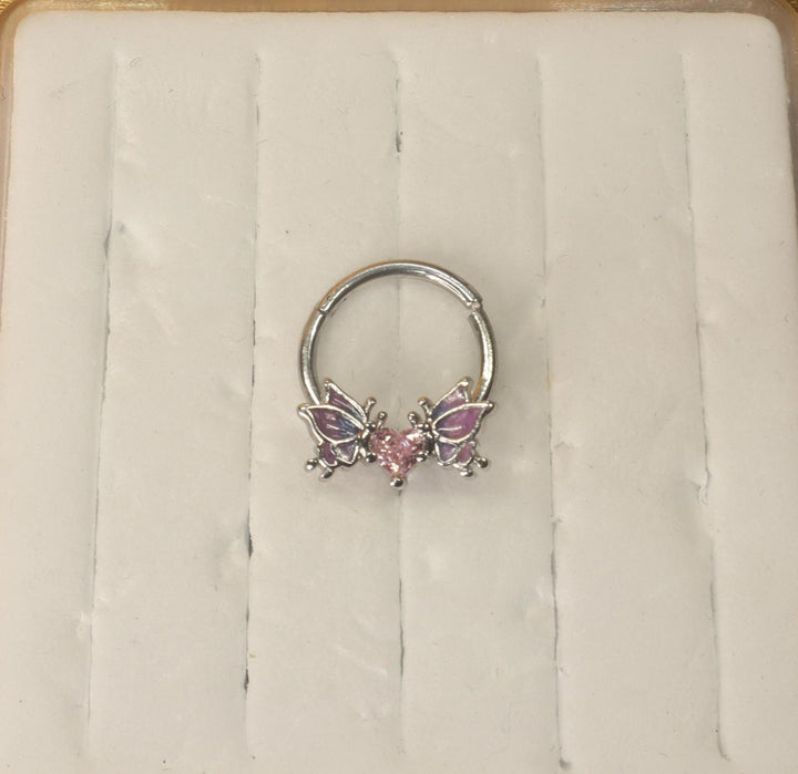 Lotus Wings Heart Middle Septum Piercing
